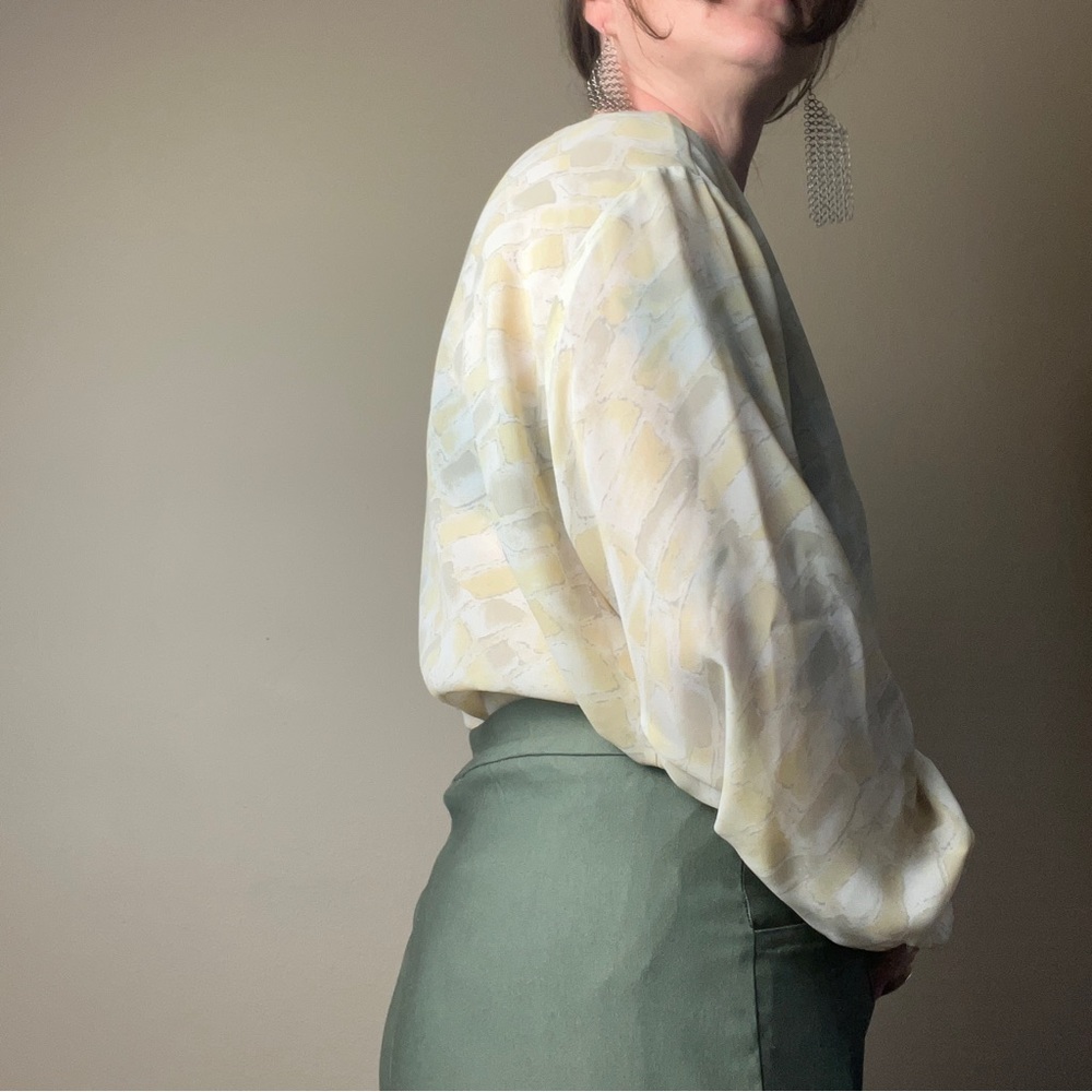 The PRETTIEST vintage sheer Krizia blouse, size 10